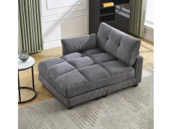 Sofá de 1 lugar com braços - Sofá de relaxamento com 2 bases para copos e bolsos laterais - cinzento bombazine