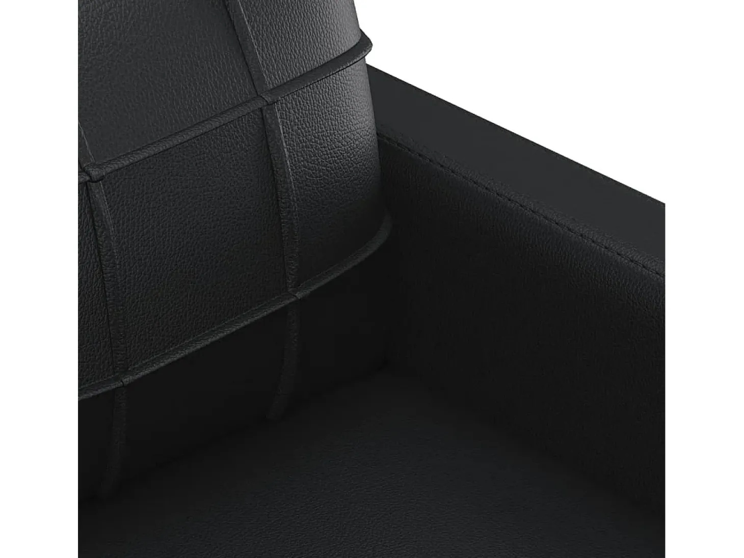 Sofá de 3 lugares 180 cm couro artificial preto