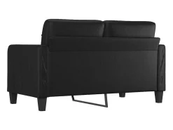 Sofá de 2 lugares 140 cm couro artificial preto