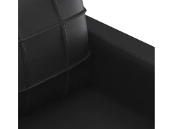 Sofá de 2 lugares 140 cm couro artificial preto