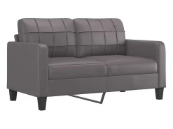 Sofá de 2 lugares 140 cm couro artificial cinza