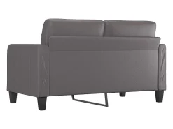 Sofá de 2 lugares 140 cm couro artificial cinza