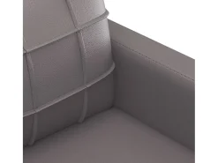 Sofá de 2 lugares 140 cm couro artificial cinza