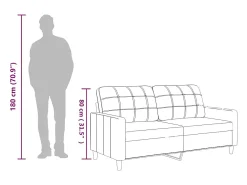 Sofá de 2 lugares 140 cm couro artificial cinza