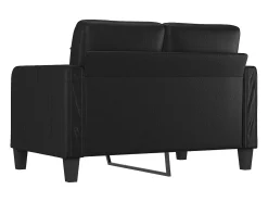 Sofá de 2 lugares 120 cm couro artificial preto