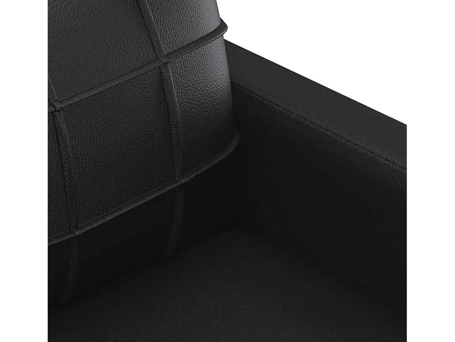 Sofá de 2 lugares 120 cm couro artificial preto