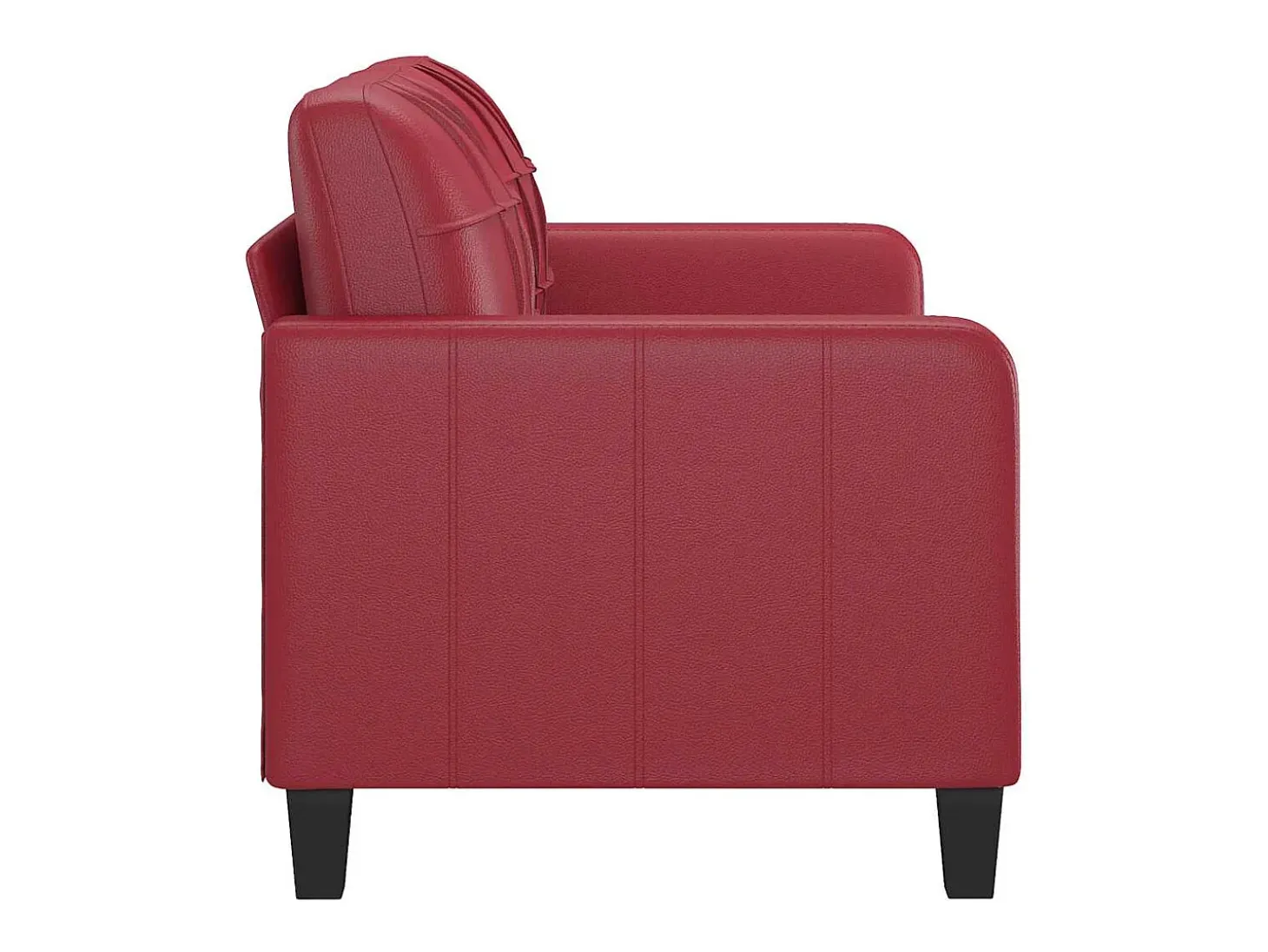 Sofá de 2 lugares 140 cm couro artificial vermelho tinto