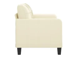 Sofá de 2 lugares 120 cm couro artificial cor creme