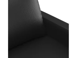 Sofá de 3 lugares 180 cm couro artificial preto