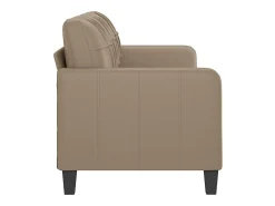 Sofá de 3 lugares 180 cm couro artificial cor cappuccino