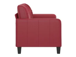 Sofá de 2 lugares 120 cm couro artificial vermelho tinto