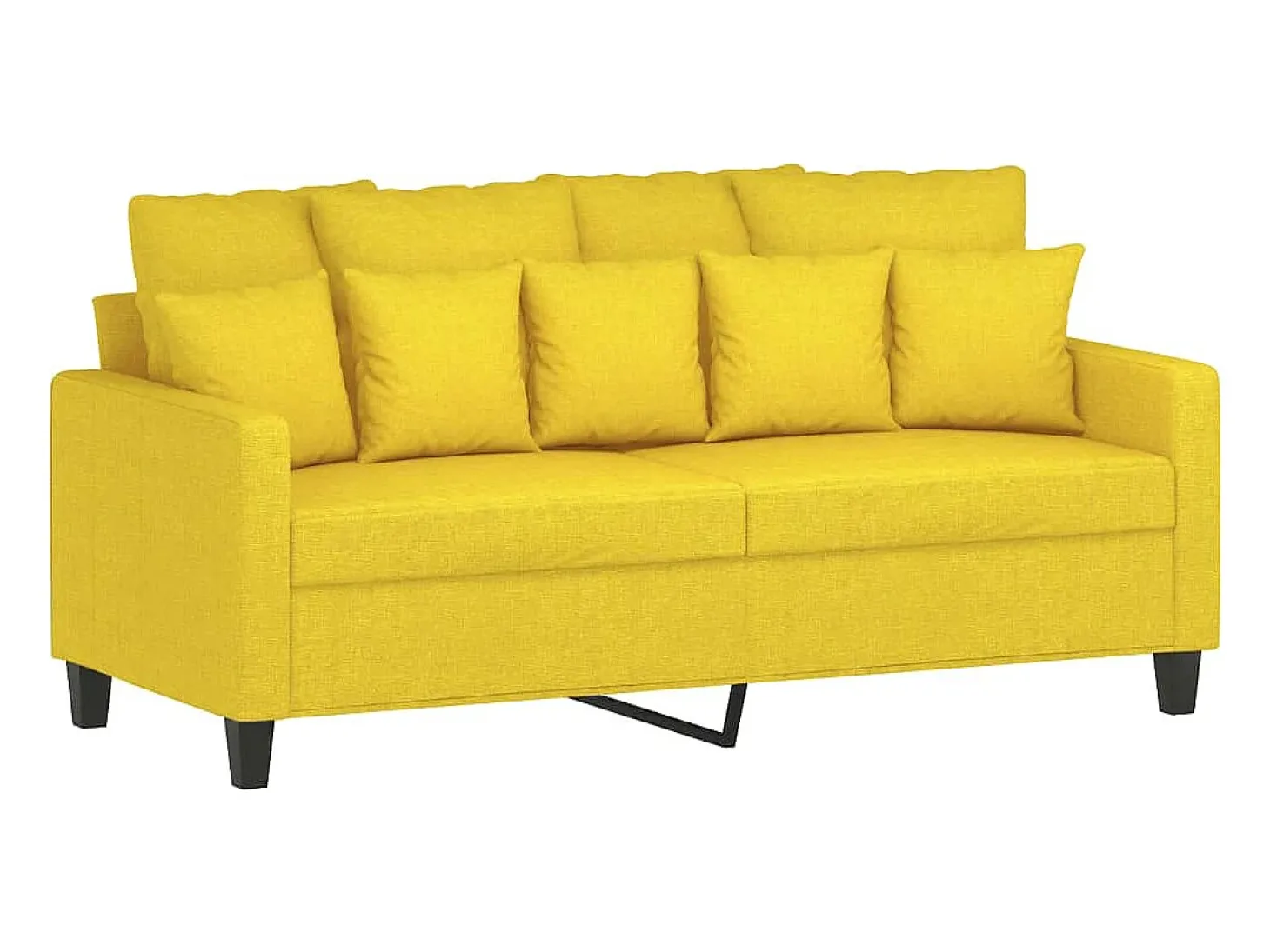 Sofá de 2 lugares 140 cm tecido amarelo-claro
