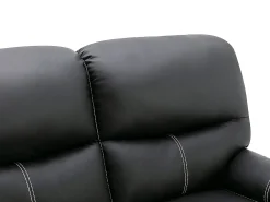 Sofá de 2 lugares articulado em pele sintética preto 5 posições de inclinação CANBY