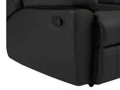 Sofá de 2 lugares articulado couro de vaca preto AROMA