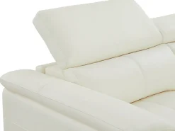 Sofá de 3 lugares articulado elétrico e de 2 lugares em pele de vaca branco - BREYT II