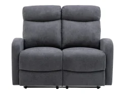 Sofá de 2 lugares articulado em tecido cinza estilo contemporâneo - EVELYN