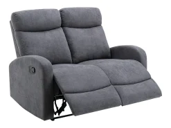 Sofá de 2 lugares articulado em tecido cinza estilo contemporâneo - EVELYN