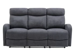 Sofá de 3 lugares articulado em tecido cinza estilo contemporâneo - EVELYN