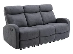 Sofá de 3 lugares articulado em tecido cinza estilo contemporâneo - EVELYN