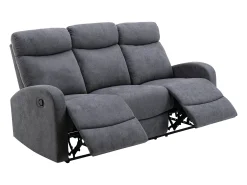 Sofá de 3 lugares articulado em tecido cinza estilo contemporâneo - EVELYN