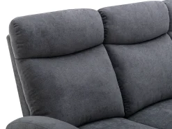 Sofá de 3 lugares articulado em tecido cinza estilo contemporâneo - EVELYN