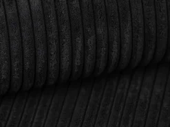 Sofá de 3 lugares assento profundo em veludo canelado preto design PINETA
