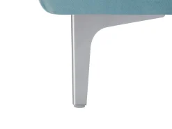 Sofá de 3 lugares chesterfield em veludo azul pastel e pés em metal EDWINA