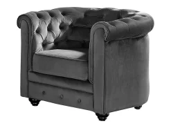 Sofá de 3+1 lugares CHESTERFIELD - Veludo antracite