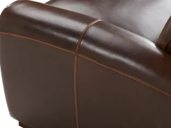 Sofá de 2 lugares club em pele envelhecida Castanho - BAUDOIN