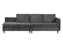 Sofá de 3 lugares com arrumação/chaise longue reversível em tecido antracite