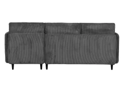 Sofá de 3 lugares com arrumação/chaise longue reversível em tecido antracite