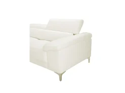 Sofá de 3+2 lugares com encostos de cabeça em pele Branco - SOLANGE