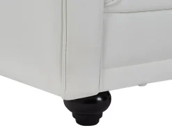 Sofá de 2 lugares com estofamento capitonê branco couro sintético CHESTERFIELD