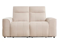 Sofá de 2 lugares com relaxamento elétrico em tecido chenille bege SCAMOCO
