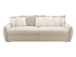 Sofá de 4 lugares conforto assento profundo em tecido chenille taupe GIANOLA da Maison Céphy