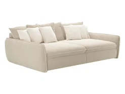 Sofá de 4 lugares conforto assento profundo em tecido chenille taupe GIANOLA da Maison Céphy
