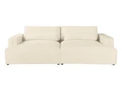 Sofá de 4 lugares conforto assento profundo tecido chenille bege COLYSIA