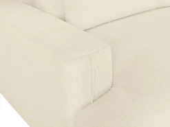 Sofá de 4 lugares conforto assento profundo tecido chenille bege COLYSIA