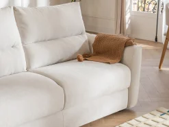 Sofá de 4 lugares conversível abertura rápida tecido chenille bege 16 cm DOVENA da Maison Céphy