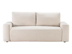 Sofá de 3 lugares conversível abertura rápida em tecido texturizado bege 160 cm colchão 13 cm DAVISO