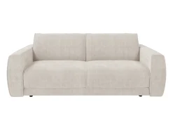 Sofá de 3 lugares conversível expresso em tecido chenille bege 140 cm colchão 16 cm VOMERA