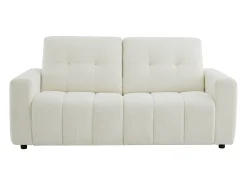 Sofá de 3 lugares conversível em tecido chenille bege colchão 12 cm ISISTIA