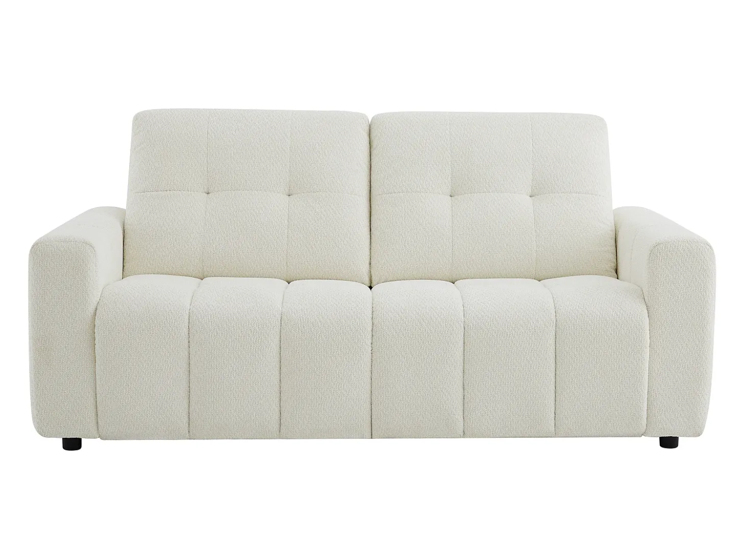 Sofá de 3 lugares conversível em tecido chenille bege colchão 12 cm ISISTIA