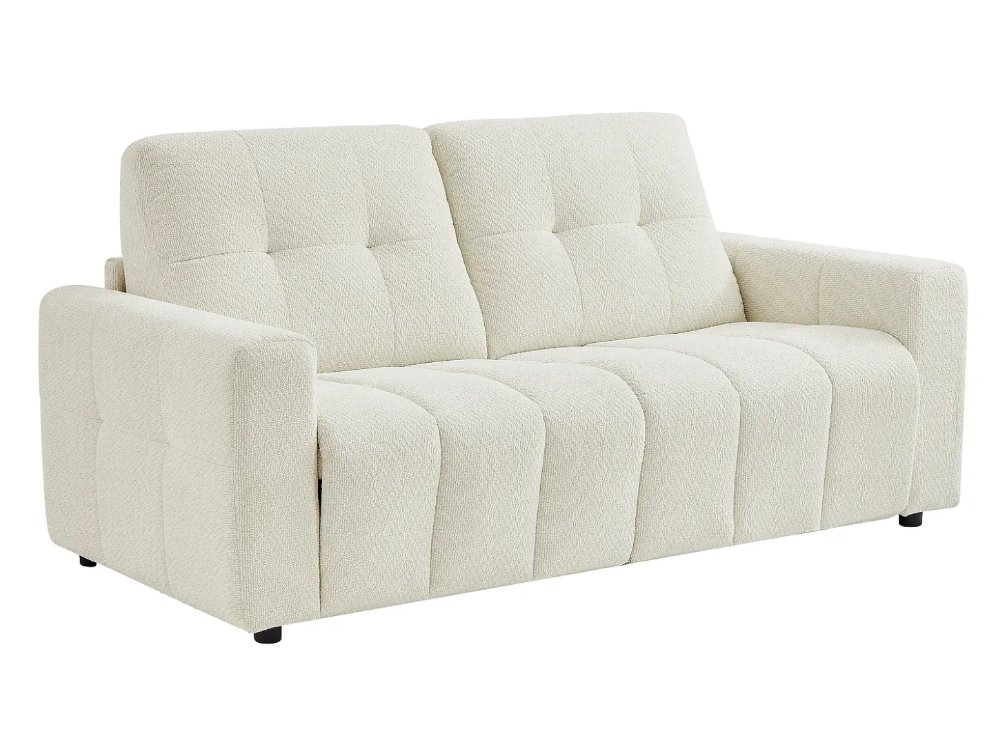 Sofá de 3 lugares conversível em tecido chenille bege colchão 12 cm ISISTIA