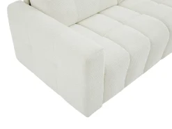 Sofá de 3 lugares conversível em tecido chenille bege colchão 12 cm ISISTIA