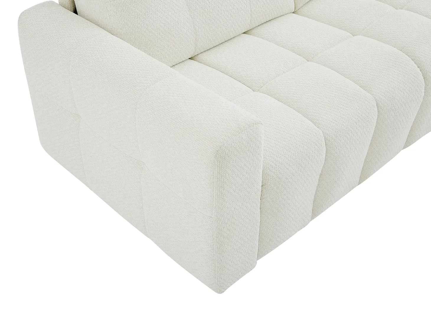 Sofá de 3 lugares conversível em tecido chenille bege colchão 12 cm ISISTIA