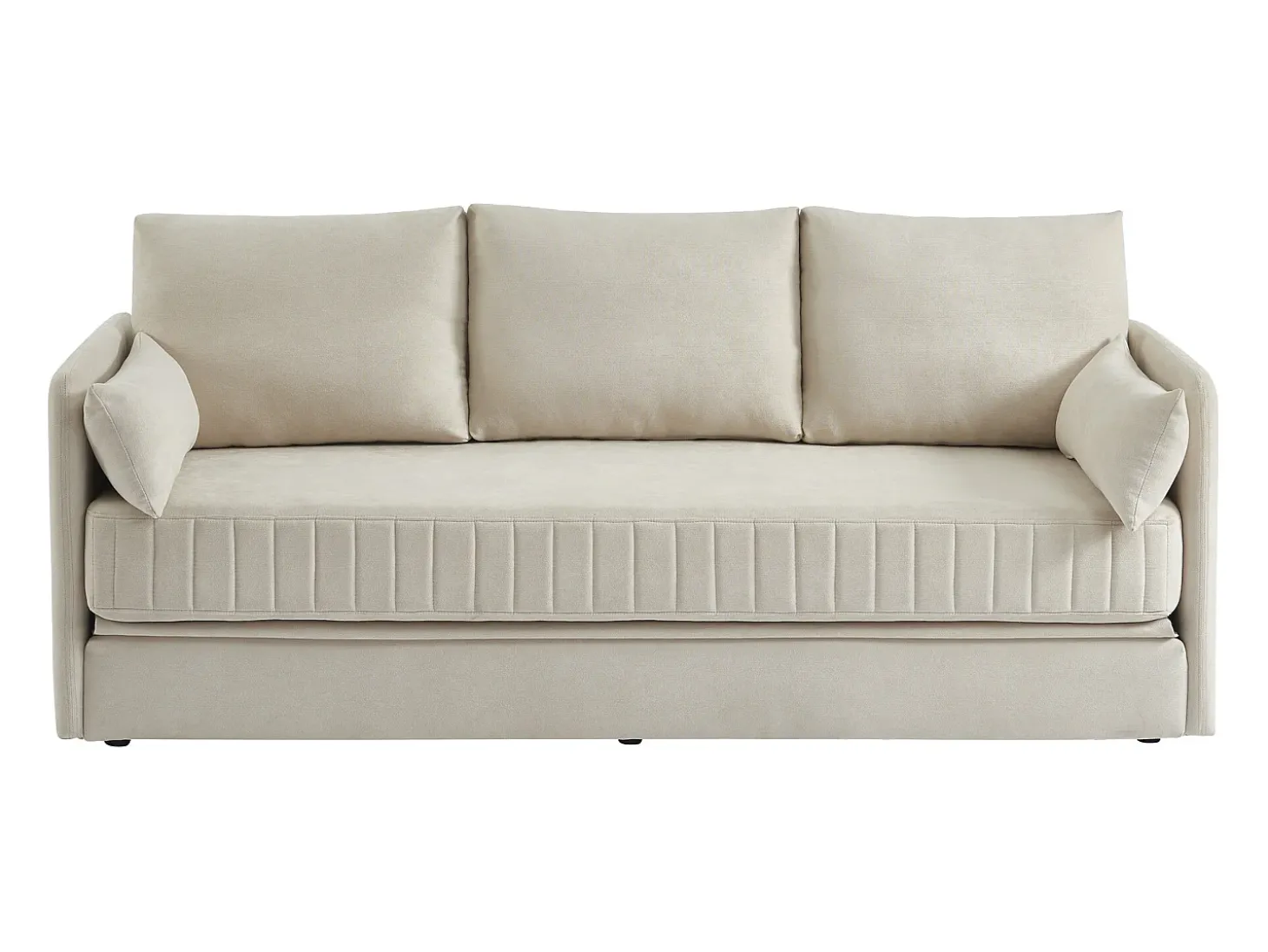 Sofá de 3 lugares convertível tecido cor bege GRECCO