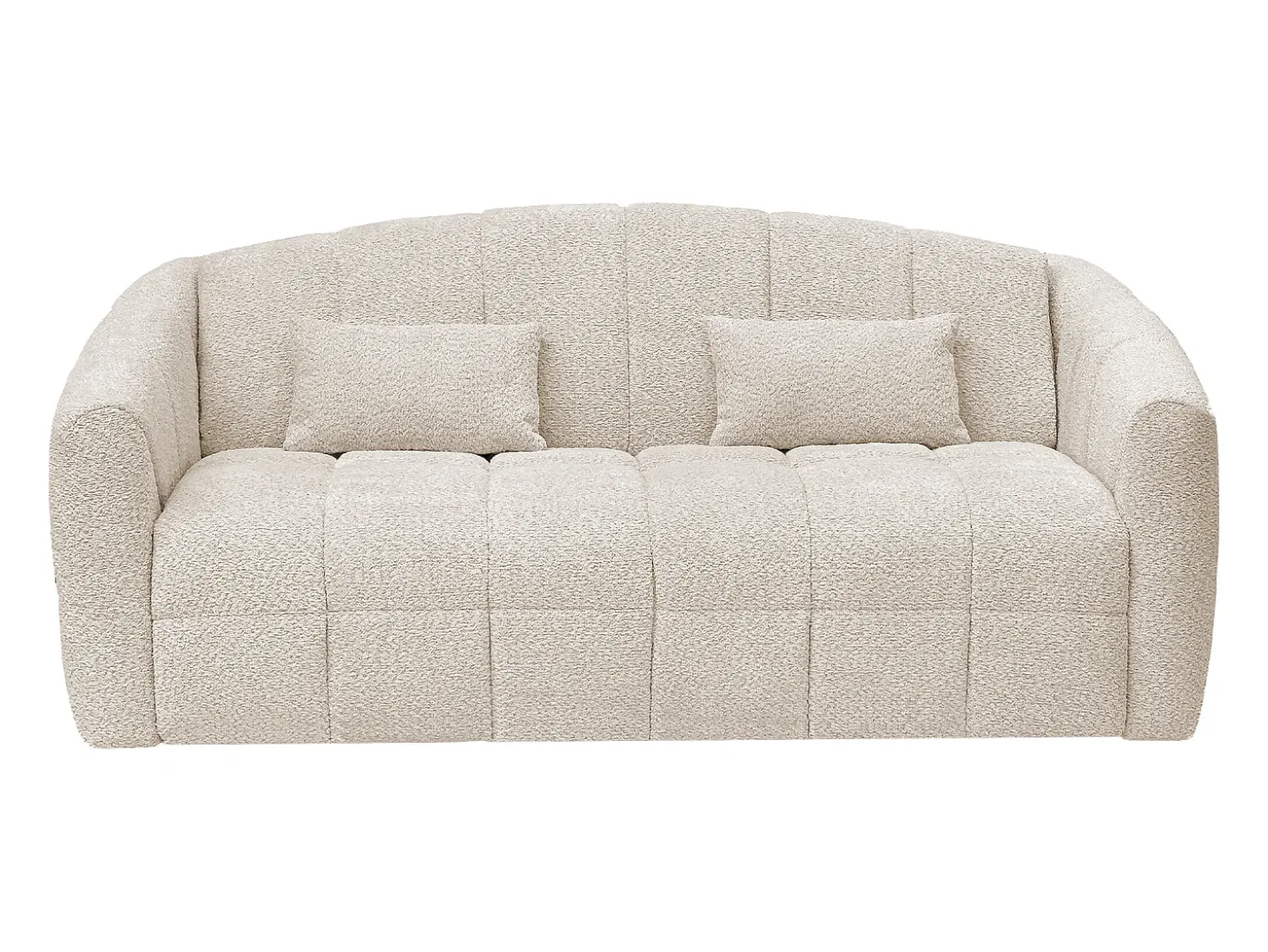 Sofá de 3 lugares convertível abertura rápidatecido bouclé bege, cama 140 cm RETUNA II