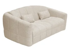 Sofá de 3 lugares convertível abertura rápidatecido bouclé bege, cama 140 cm RETUNA II