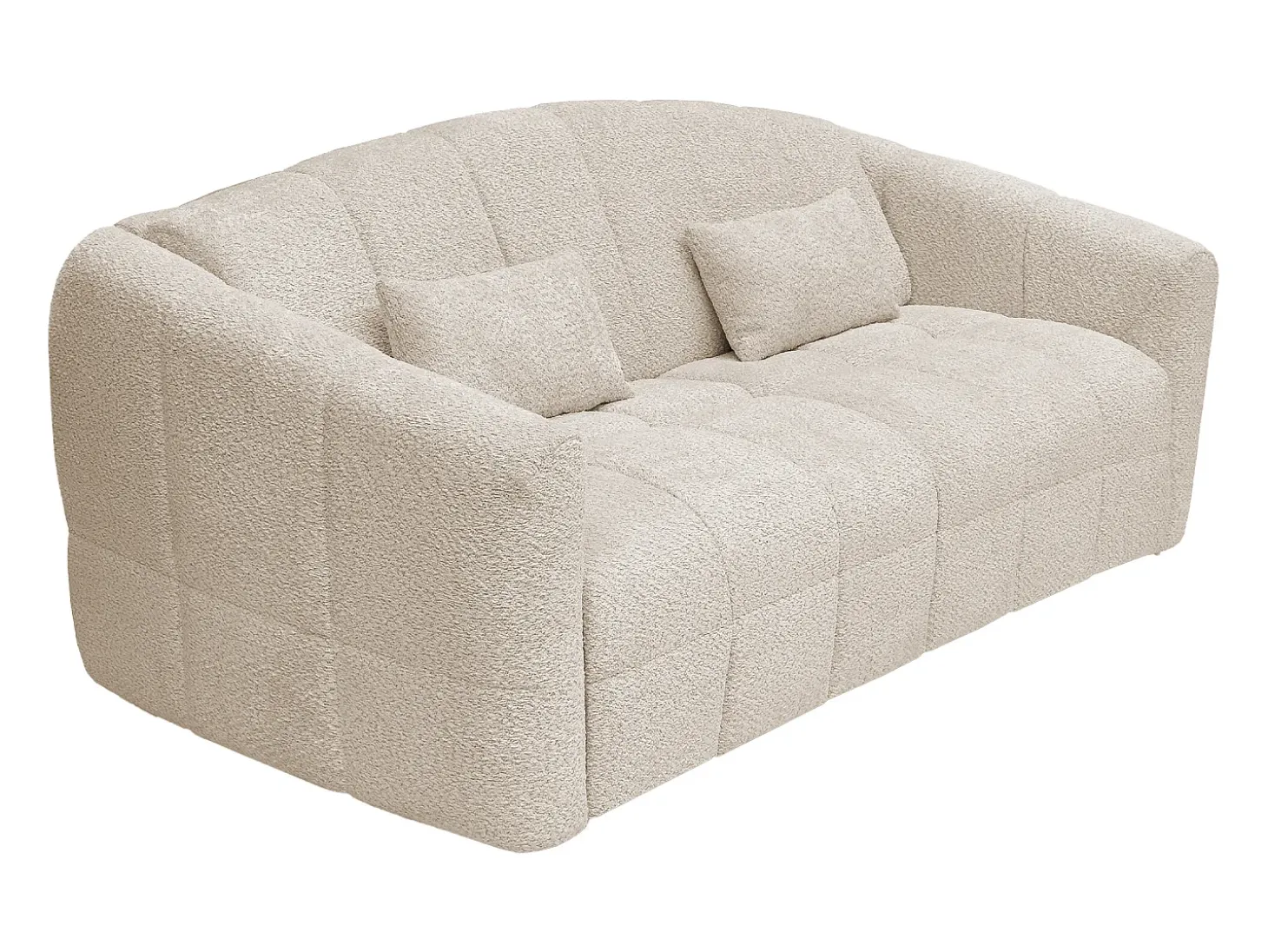 Sofá de 3 lugares convertível abertura rápidatecido bouclé bege, cama 140 cm RETUNA II